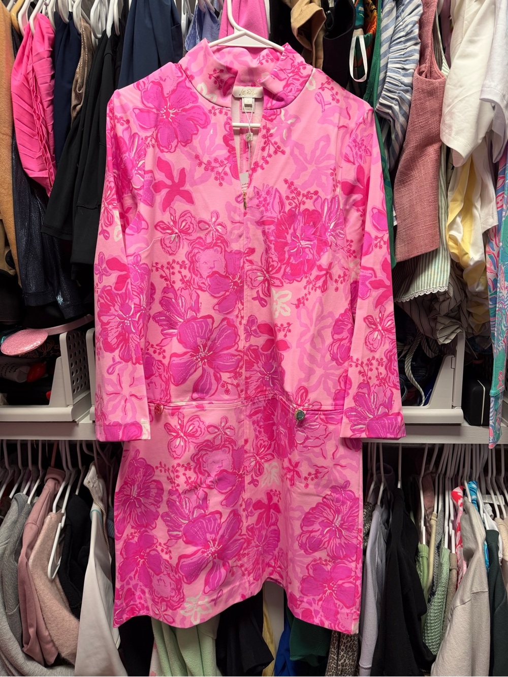 Lilly Pulitzer Bright Pink Floral Shift Dress